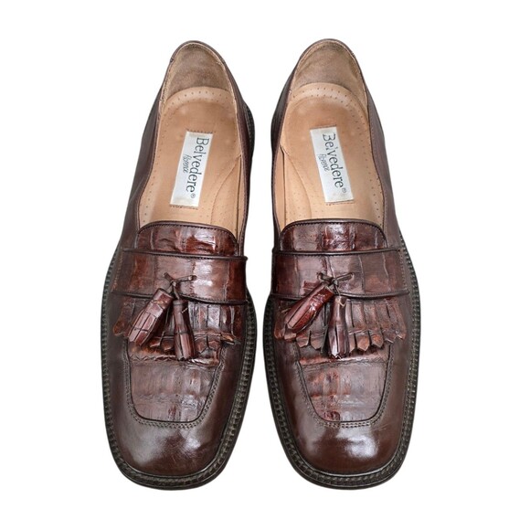 Belvedere Florence Shoes Mens Size 11.5 Genuine Crocodile Handmade In Italy - Picture 11 of 11